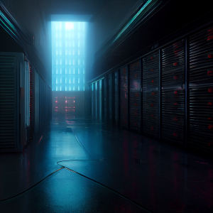 Imaginative amazing datacenter view, almost cathedral like