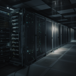 Datacenter row of racks