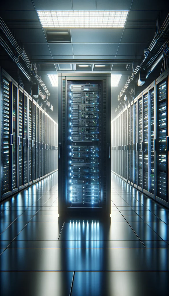 Server rack in a datacenter